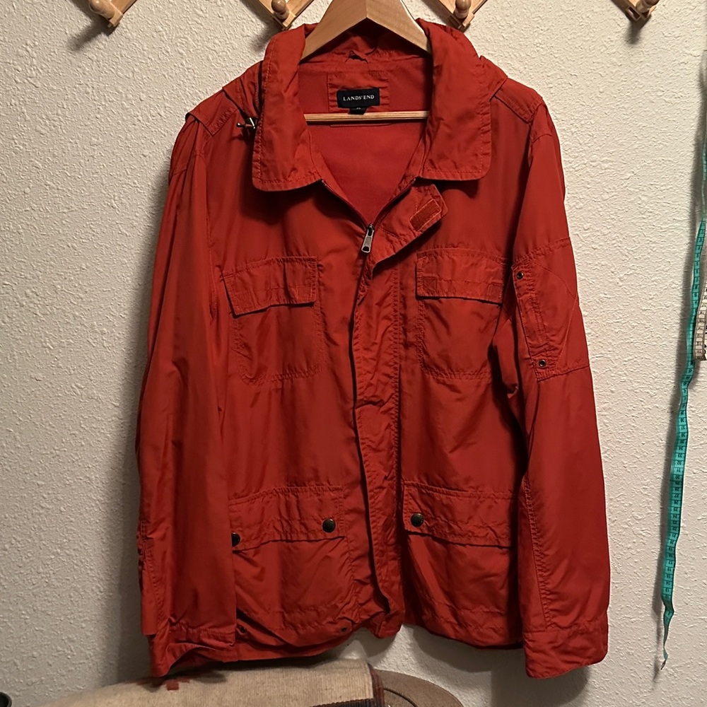 Lands' End Men's Vibrant Red Military Jacket